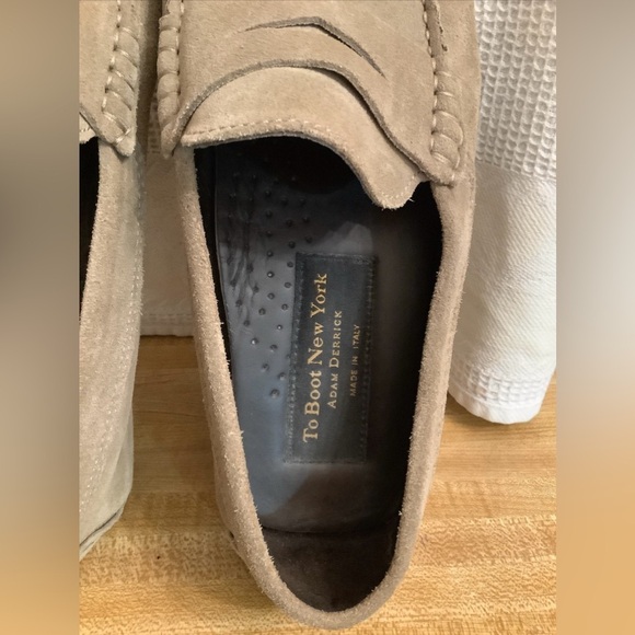 To Boot New York Adam Derrick Suede Brown Men’s 7.5 Drivers Shoes NWOB $325 - Picture 3 of 16